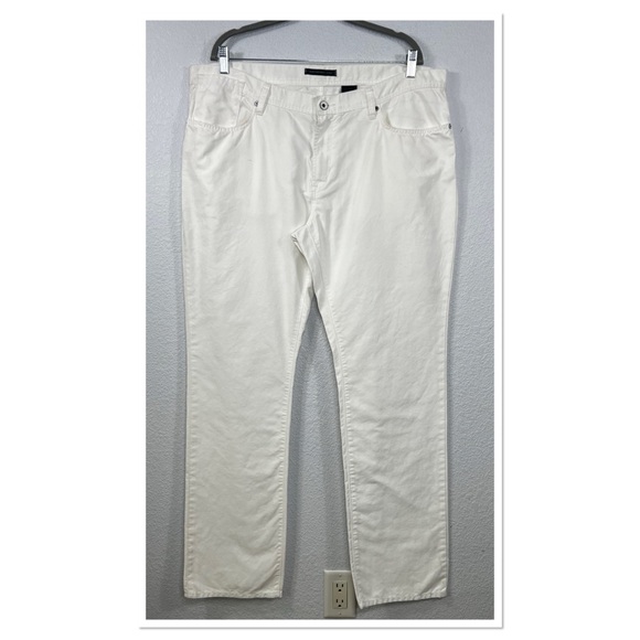 John Varvatos The Bowery Slim Straight Denim Jeans Off White Sz 40RG - Picture 1 of 11